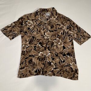 Evan Picone floral women’s short sleeve button up shirt vintage